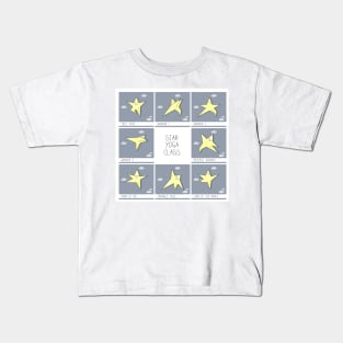 Star yoga class cartoon illustration of the asanas Kids T-Shirt